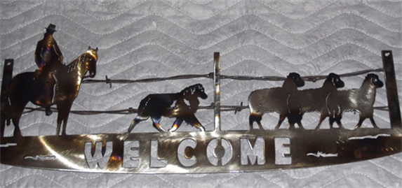 Barbed Wire Welcome Sign